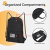 image:imageseyfocnia Drawstring Backpack Tactical String Bag Nylon Gym Bag with Shoe Compartment and Simple MOLLE System BlackBlack