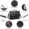 image:imageLeather Messenger Bag for MenVintage Mens Laptop Bag Water Resistant Business Travel Briefcase Satchel Work Computer BagBlack156inch