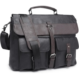 image:imageLeather Messenger Bag for MenVintage Mens Laptop Bag Water Resistant Business Travel Briefcase Satchel Work Computer BagBlack156inch